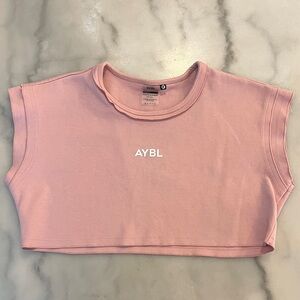 AYBL Pink Women's Athletic Muscle Crop Top